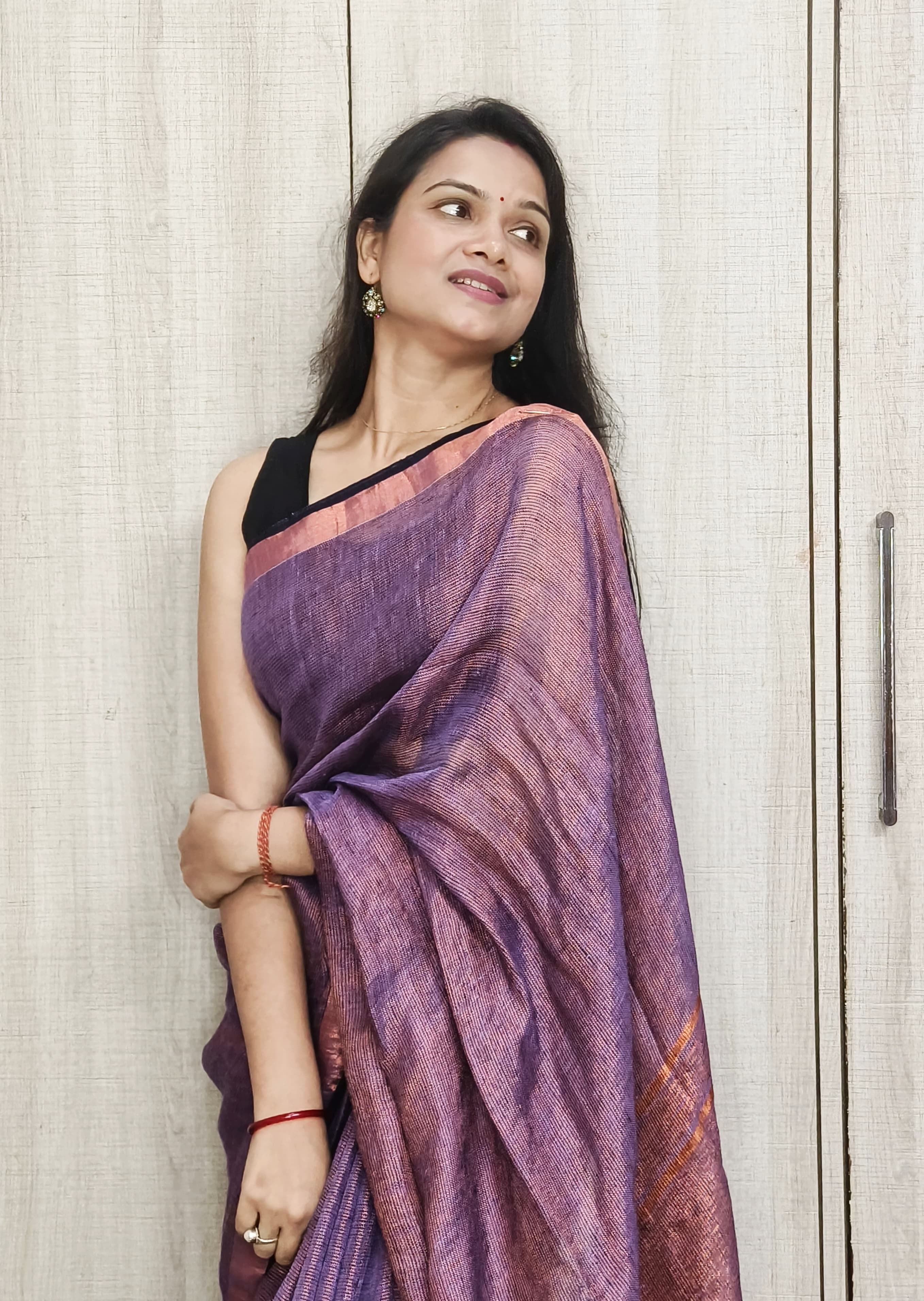 Silk linen Saree