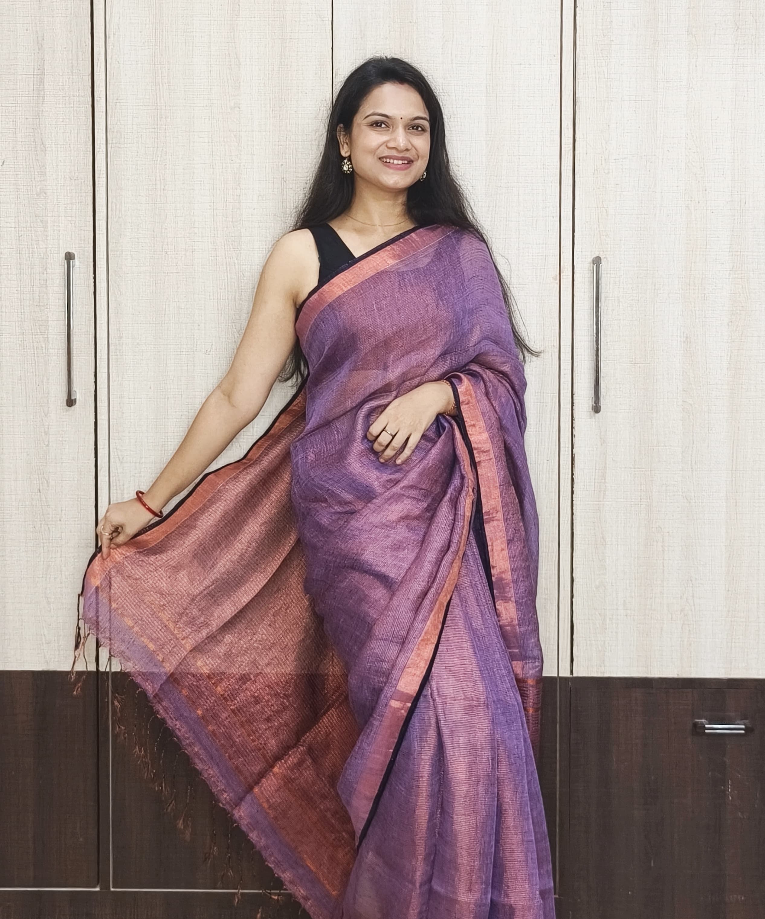 Silk linen Saree