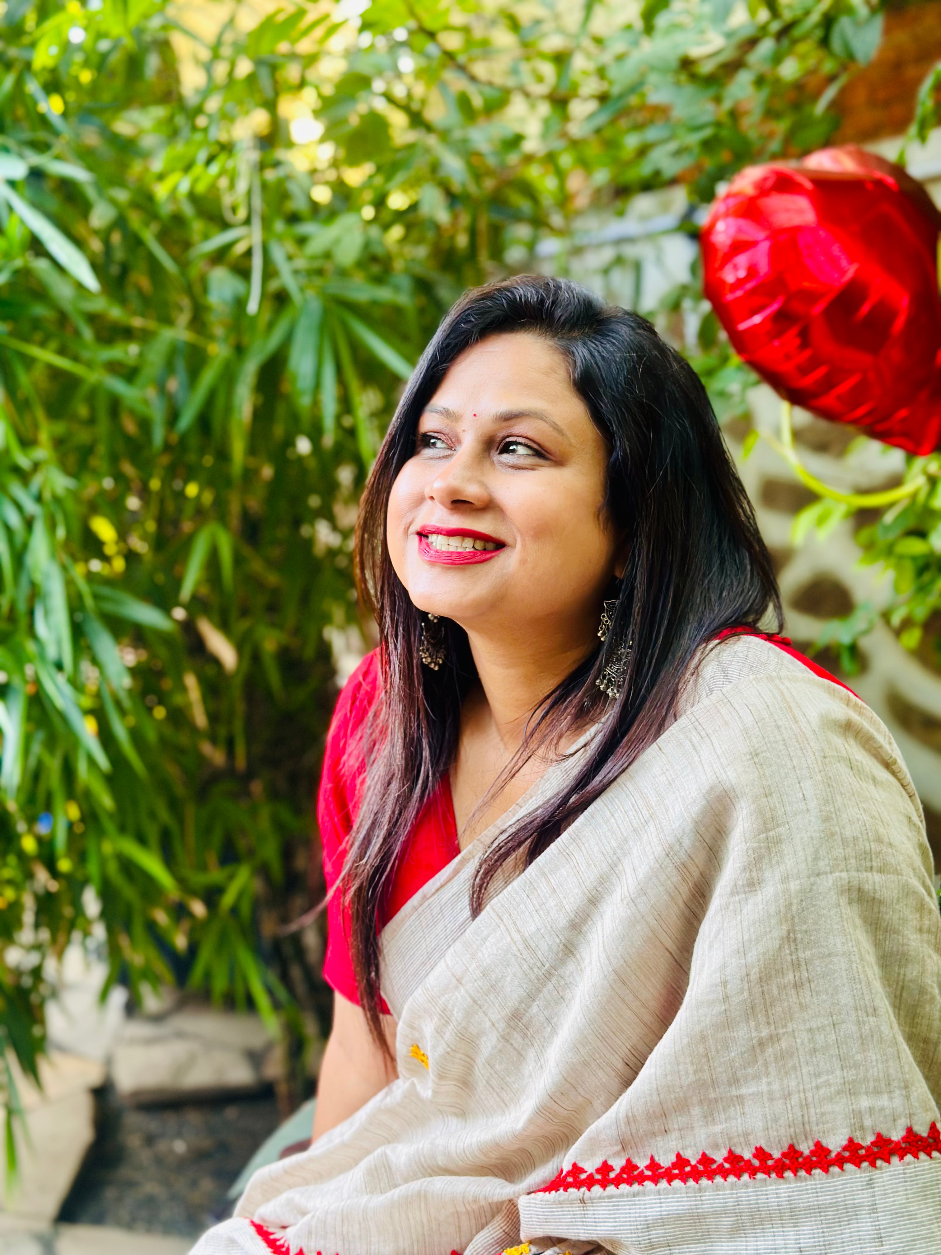 Khadi Saree with vibrant Lambani Work