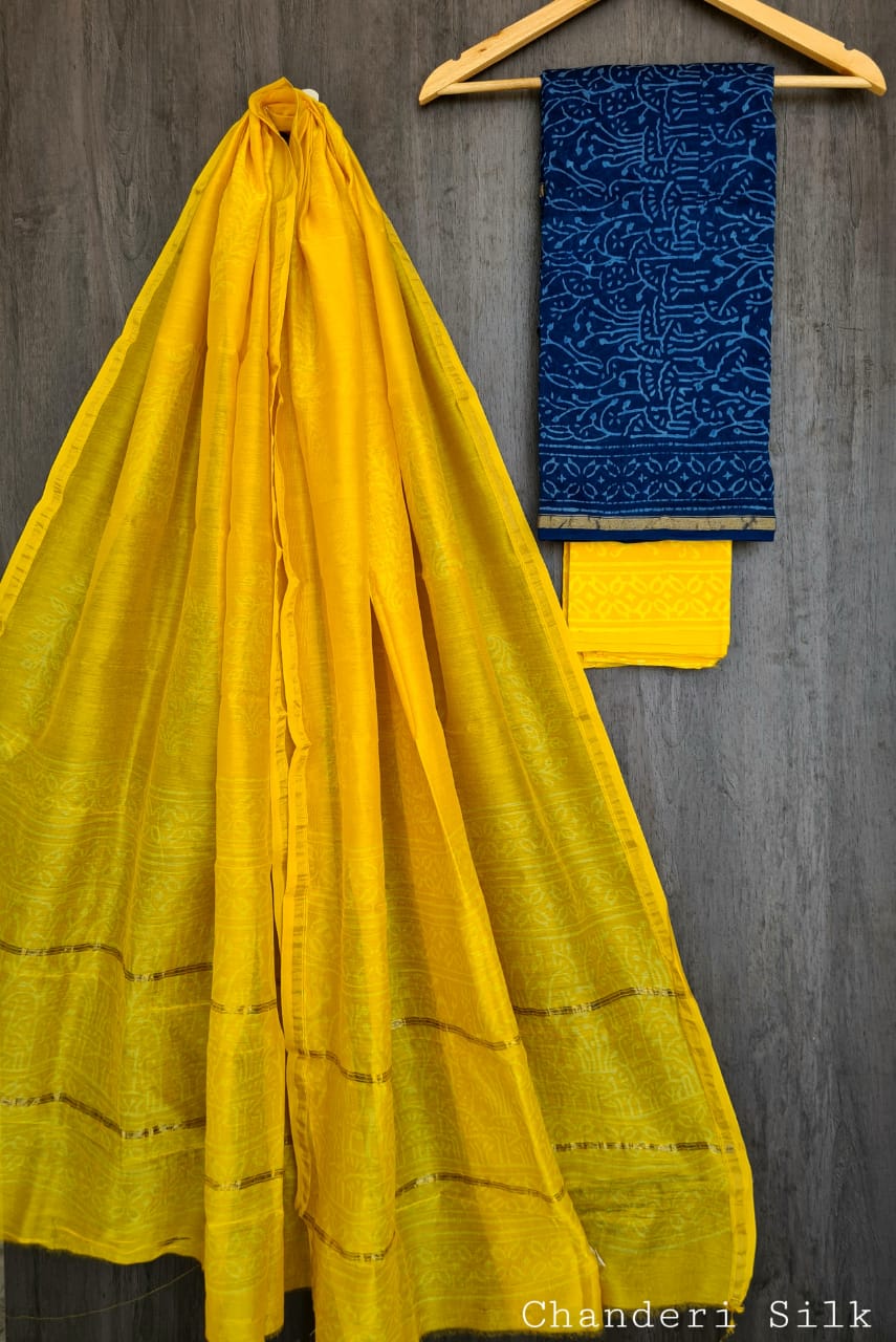 Unstiched Chanderi Salwar Suit