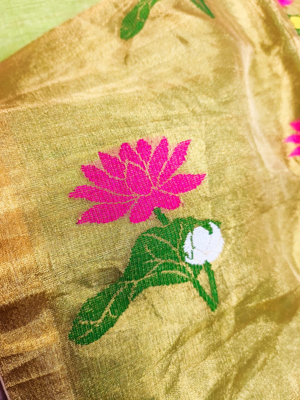 Tissue Linen Paithani Pallu